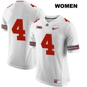 Women's NCAA Ohio State Buckeyes Chris Chugunov #4 College Stitched No Name Authentic Nike White Football Jersey MQ20X82QS